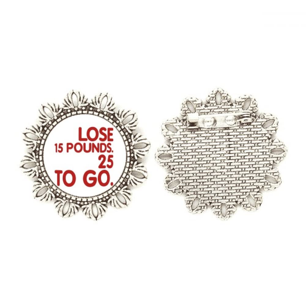 Broche de plata con flor rojo inglés mediano para mujer 4