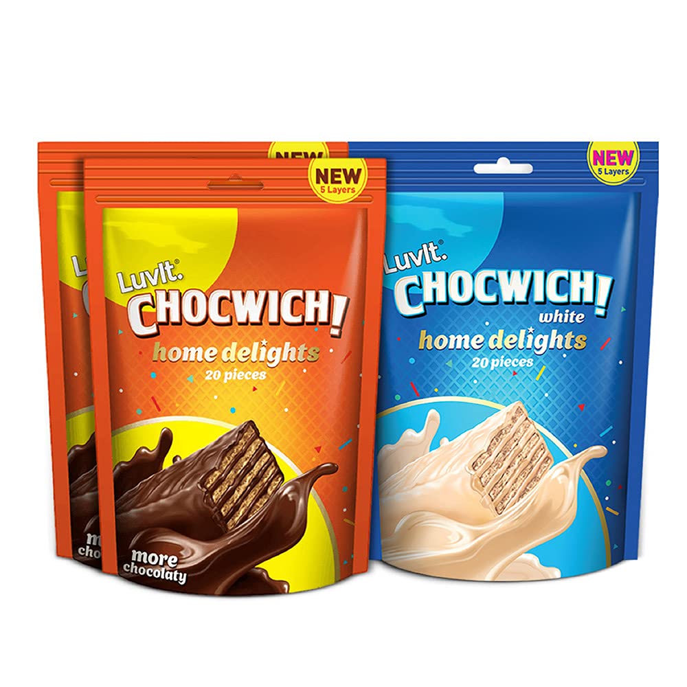 LuvIt. Chocwich & Chocwich White Home Delights Wafer Chocolates | Crunchy & Delicious | Homepack | Gift Combo | Pack of 3-160g Each (B09716M8MS) Amazon Price History, Amazon Price Tracker