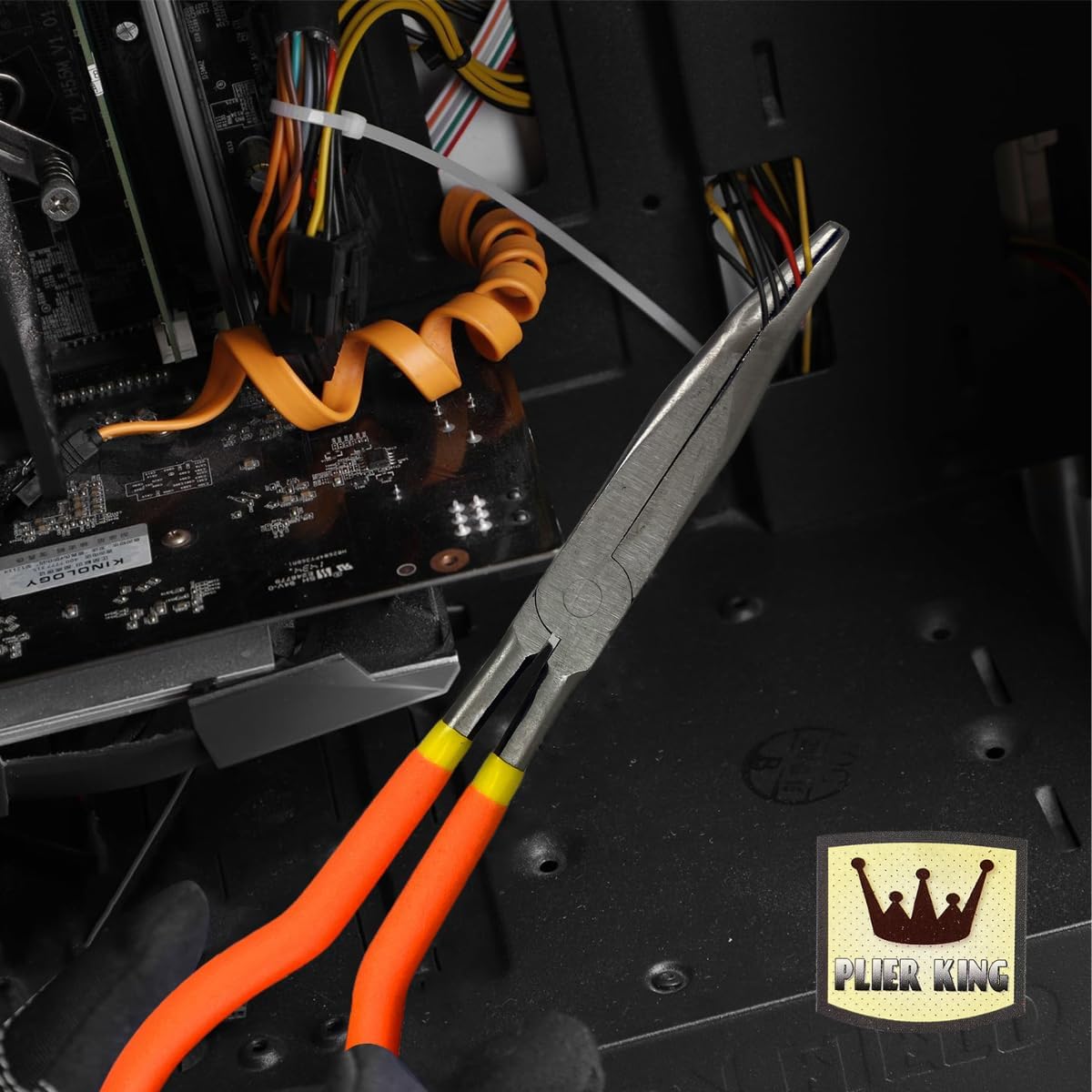 11" (27.9 cm) Extra Long Bent Nose Plier | Ergonomic 45-Degree Angle Tip | Comfort Wrapped Handles | Ideal for Precision Tasks & Extended Reach