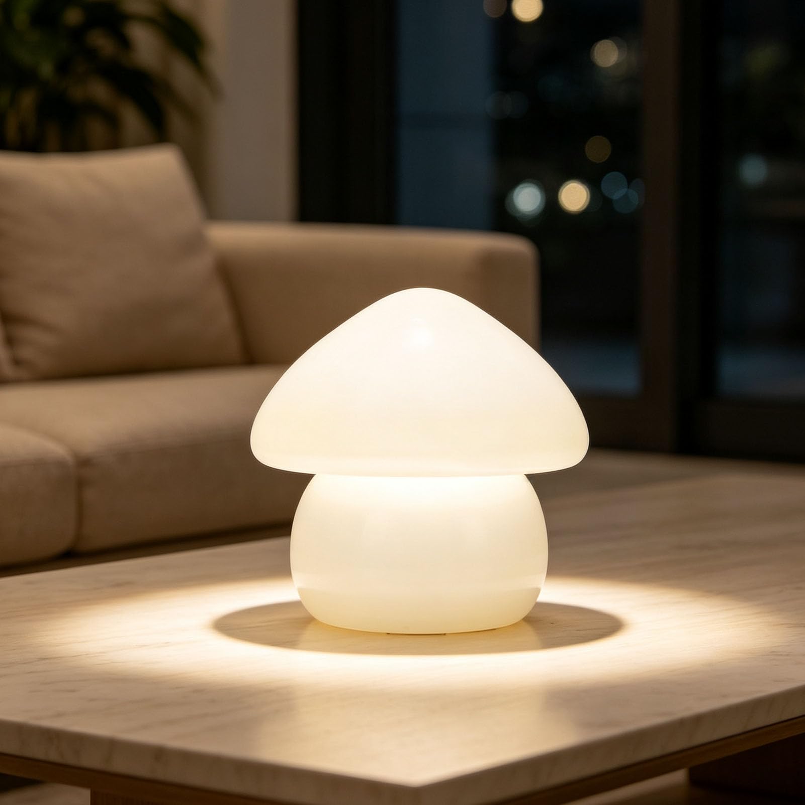 Luocute Kabellose Pilz-Touch-Lampe, Grüne Jade