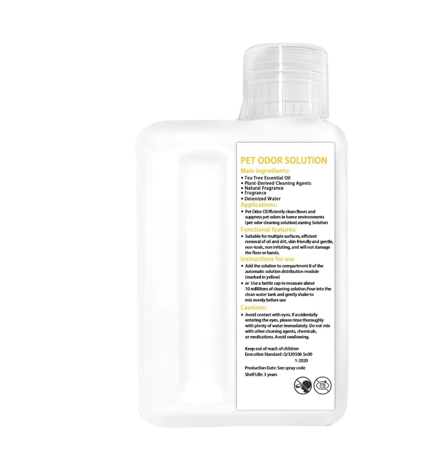 Solución limpiadora de suelos y eliminador olores mascotas 500ml, Compatible con MOVA V50 Ultra, Z60, P10 Pro, S20 Robot aspirador
