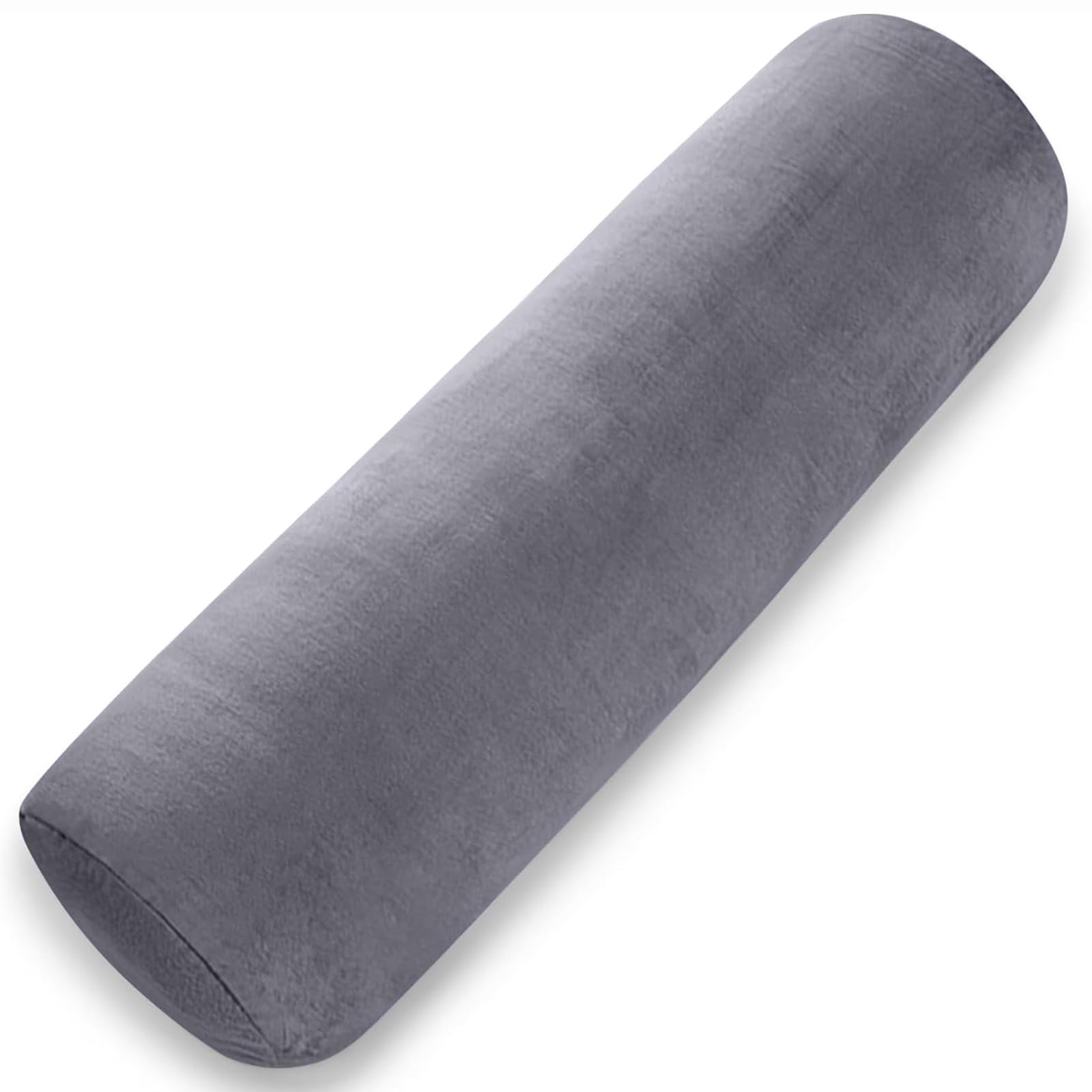 Photo 1 of 1 MIDDLE ONE Body Pillow for Adults, Bolster Pillow with Removable Velvet Cover, Long Round Pillow for Bed, 24 x 7.87 Inches, Grey