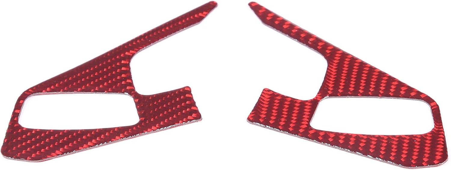 Steering Wheel Button Frame Cover Trim for Chevrolet Corvette C8 Z06 2020-2025 Carbon Fiber Decoration Interior Accessories (A-Red Carbon Fiber)