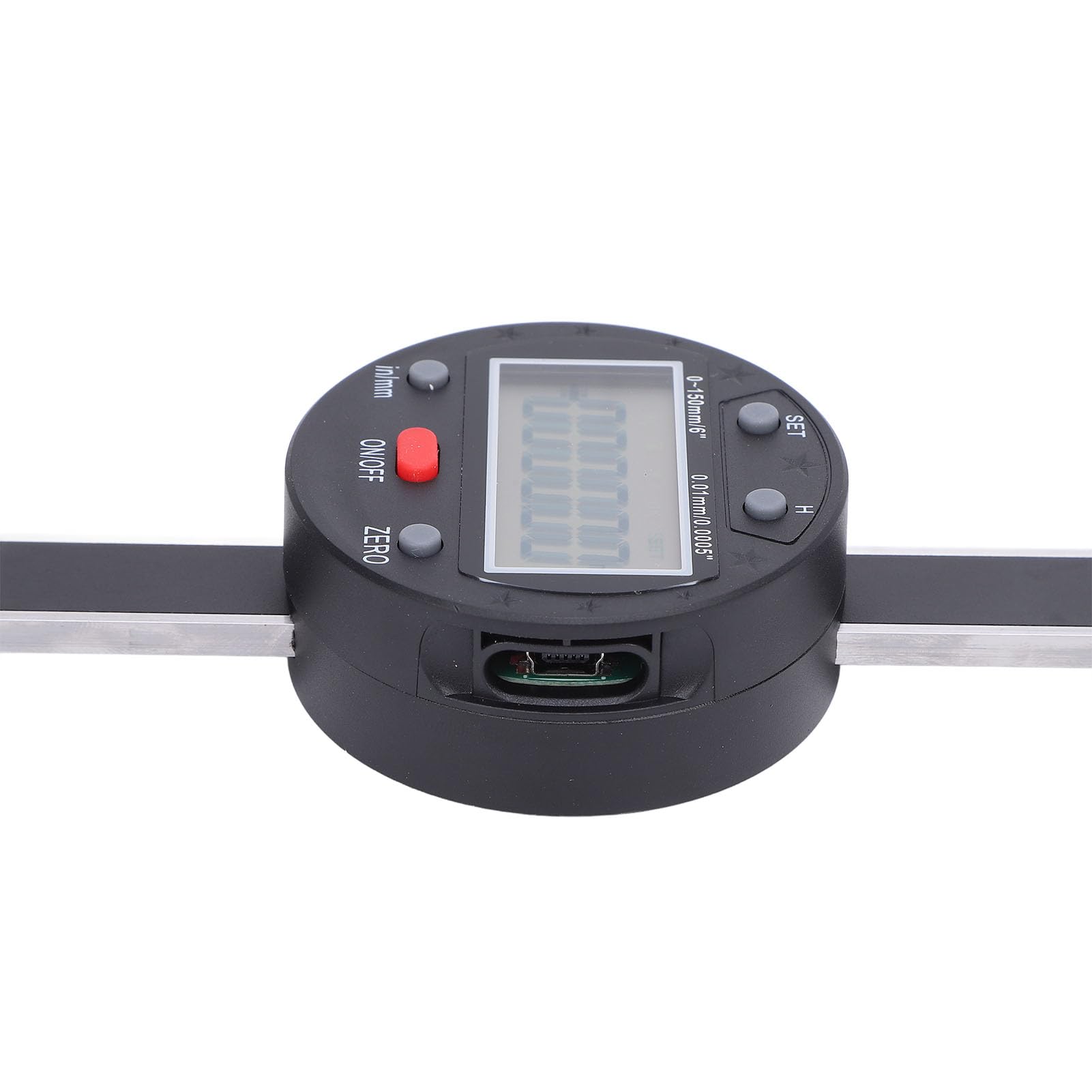 Medidor de Profundidad Digital, Micrómetro Electrónico de Profundidad de Precisión de 0-150 Mm 0,01 Mm, Instrumento de Medición con Transferencia de Datos USB y Pantalla LCD para Uso en