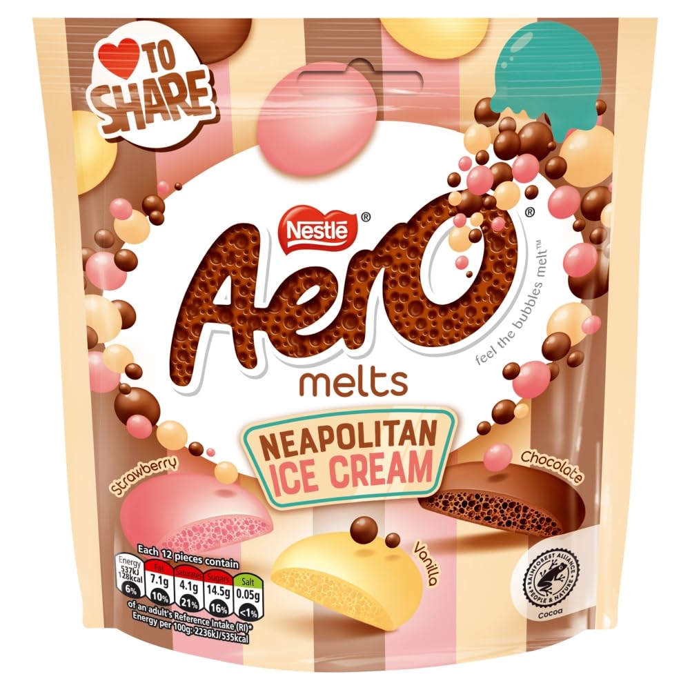 Melts Neopolitan Ice Cream Pouch 90g