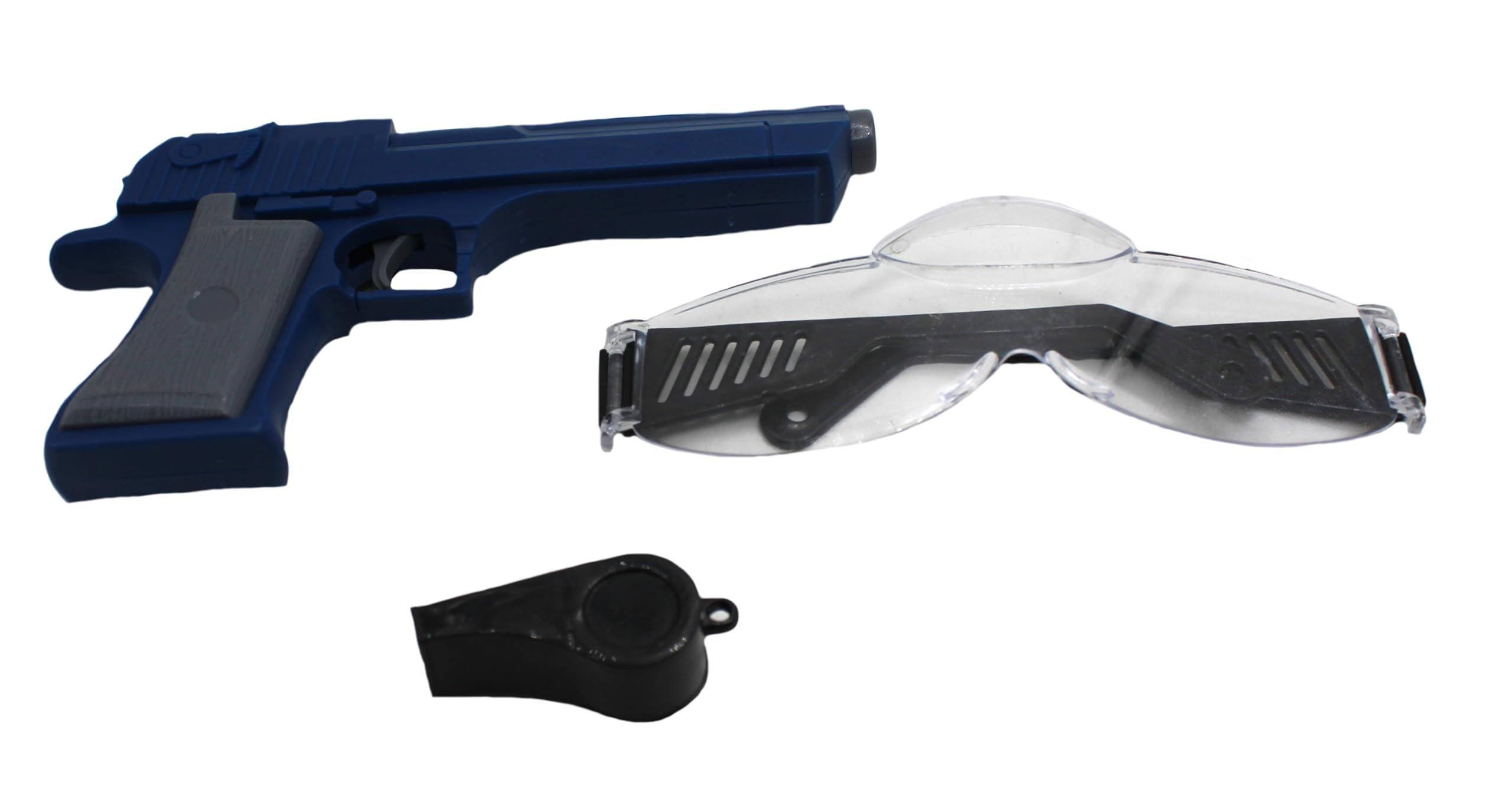 Neoinsta Medium Size Plastic Realistic Manual Gun Toy for Kids with 5 Free Dart Bullets|one Plastic Goggle|one Whistle|Weapon Toy|Pistol Toy|Single Barrel|Shooting Gun Toy (Dark Blue) - Image 5 thumbnail