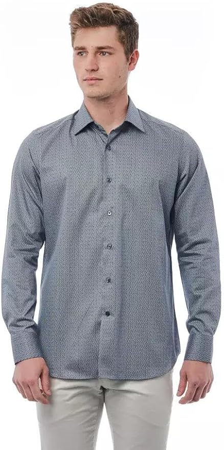 Bagutta Camicia Regular Fit Collo Italiano Maglietta a Maniche Lunghe,  Multicolore, 40 Uomo : Amazon.it: Moda