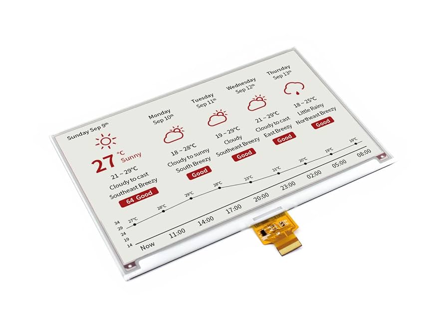 Amazon | Waveshare 7.5インチE-Paper（B）E-Ink Raw