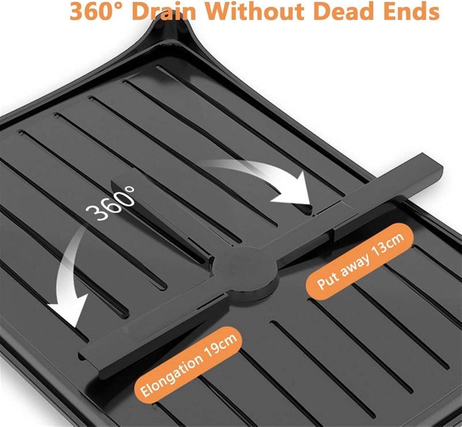 Kitchen Cabinet Expandable Corner Shelf Revolving Storage Rack,Dish Drying Rack Dish Drainers Dish Drying Rack Multifunctional 2 Tier Dish Rack and Drainage Tray Dish Strainer with Drainboar