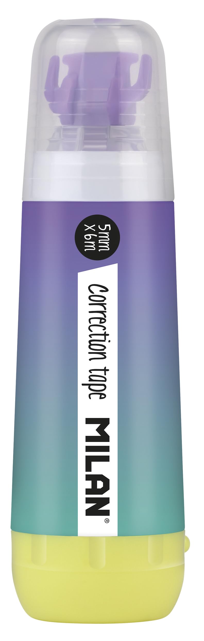 MILAN Cubo Expositor 40 Cintas Correctoras Sunset – 5mm X 6m, Colores Degradados, Punta 360º