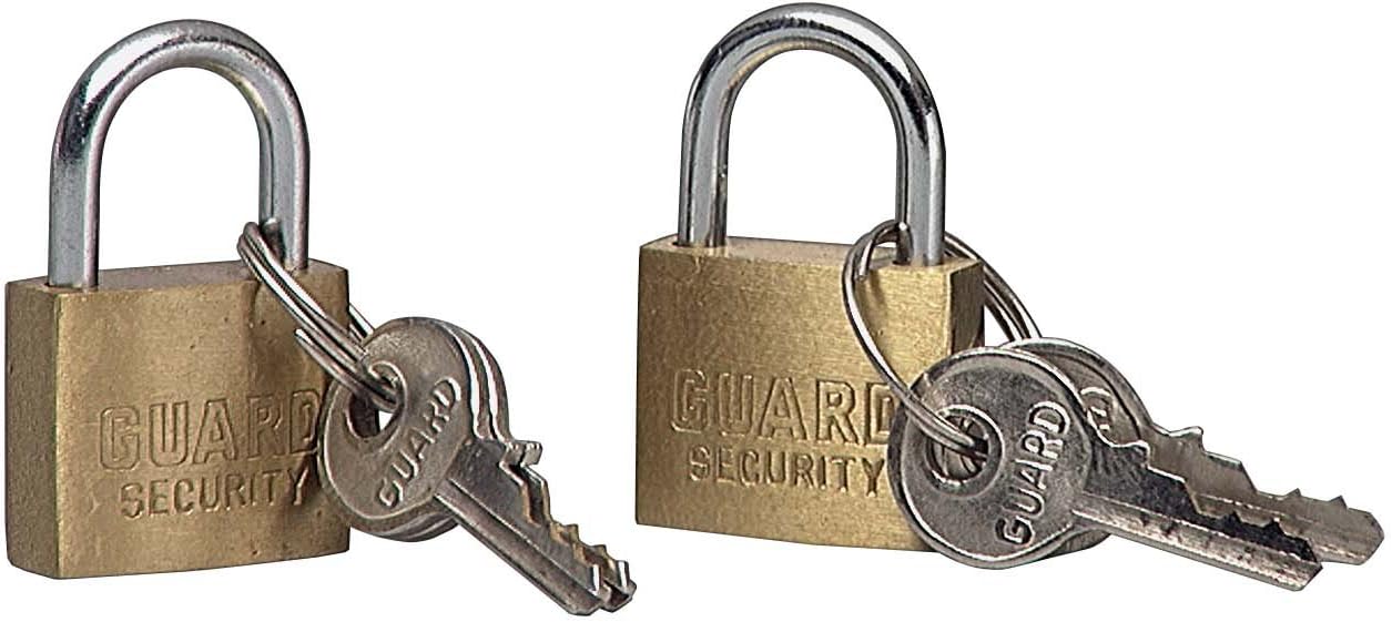 Guard Security 621X2 Solid Brass Padlock With 3/4-Inch Standard Shackle Keyed Alike, 2-Pack
