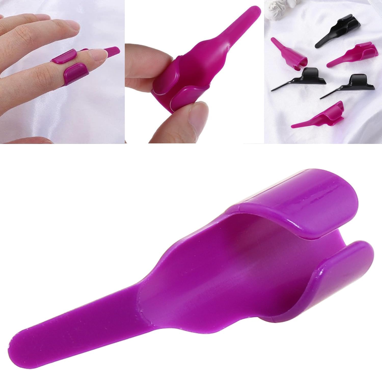 Heyous 4PCS Plastic Sewing Finger Pusher DIY Quilting Tool Cross Stitch Utensil Crochet Hook Line Controller