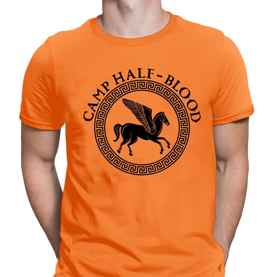 Vagile World Book Day Boys T Shirt Camp Half-Blood Shirt Costume Outfit Kids Apparel Orange