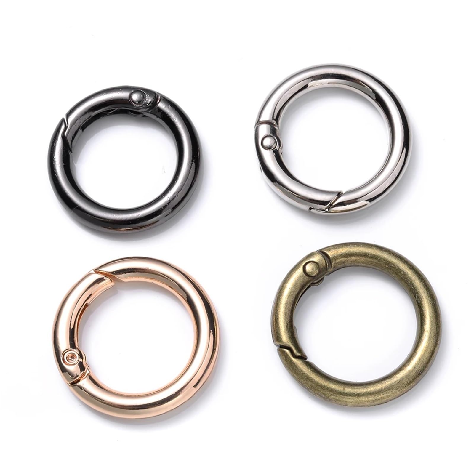 30pcs/lot Spring Clasp Bronze Gold Plated Metal Hooks for Jewelry Making DIY Keychain Rings Buckles Supplies for Keyrings,Wallets(Mixcolor,34mm)