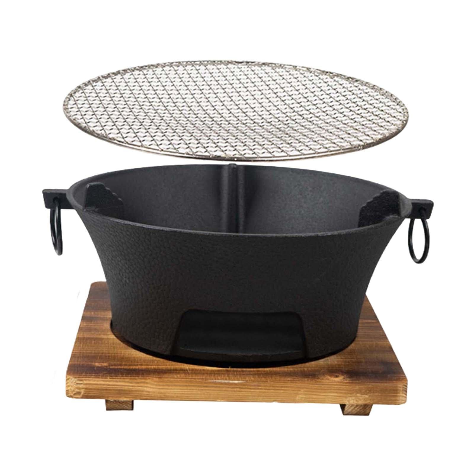 Poêle à Bois de Randonnée Compact et Barbecue Rond pour Cuisine Extérieure