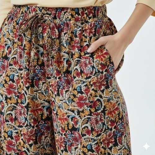 Image of Pure Cotton Printed Palazzos For Women PLAZO KALAMKARI 01