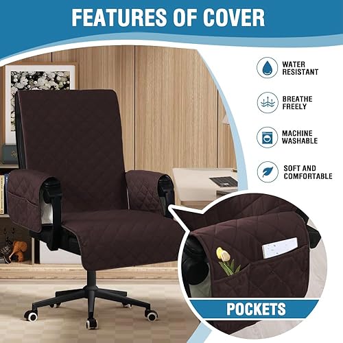 Miniatura 5 de H.VERSAILTEX Protector de silla de juegos resistente al agua  Funda universal de respaldo alto con hebillas antideslizantes, se adapta a sillas