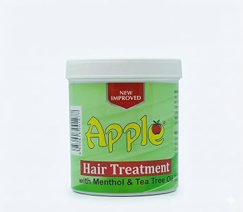Apple Hair Cream Food for Hair 250g   Deep Conditioning Hair Treatment with Menthol & Tea Tree Oil   Intensive Repair, Moisturising & Invigorating Mask   Leaves Hair Soft, Healthy & Shiny