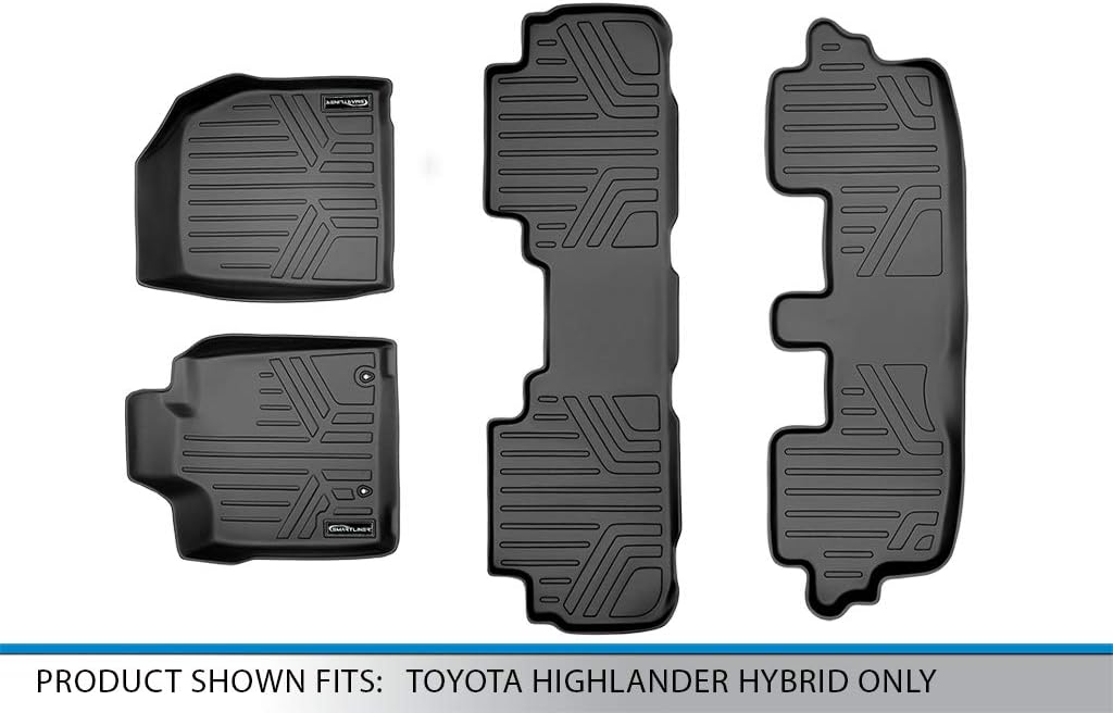 SMARTLINER Custom Fit Floor Mats 3 Row Liner Set for 2008-2013 Toyota Highlander - Image 6