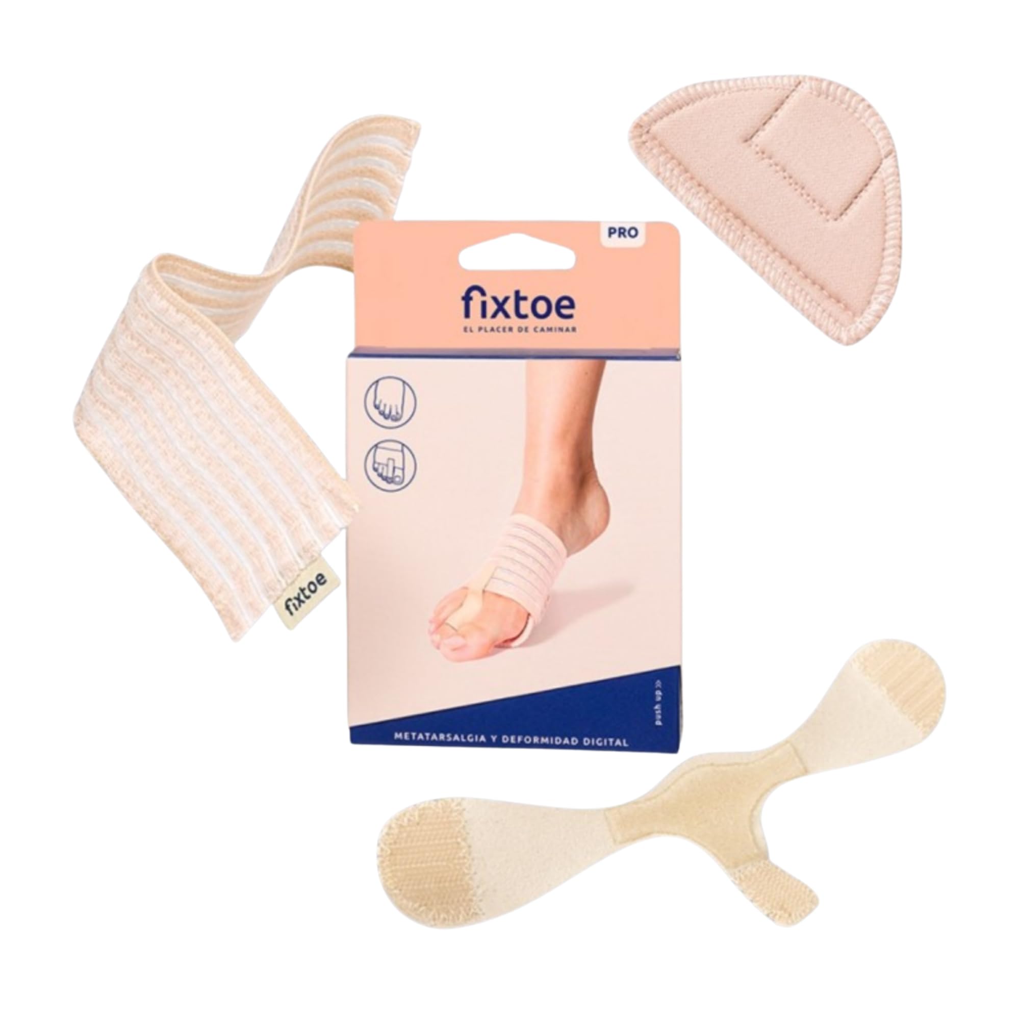 GERCARE Corrector de Dedos del Pie con Almohadilla Metatarsal | Separador de Dedos Ajustable con Banda Elástica | Alivio de Metatarsalgia, Dolor en Antepié y Alineación del Dedo