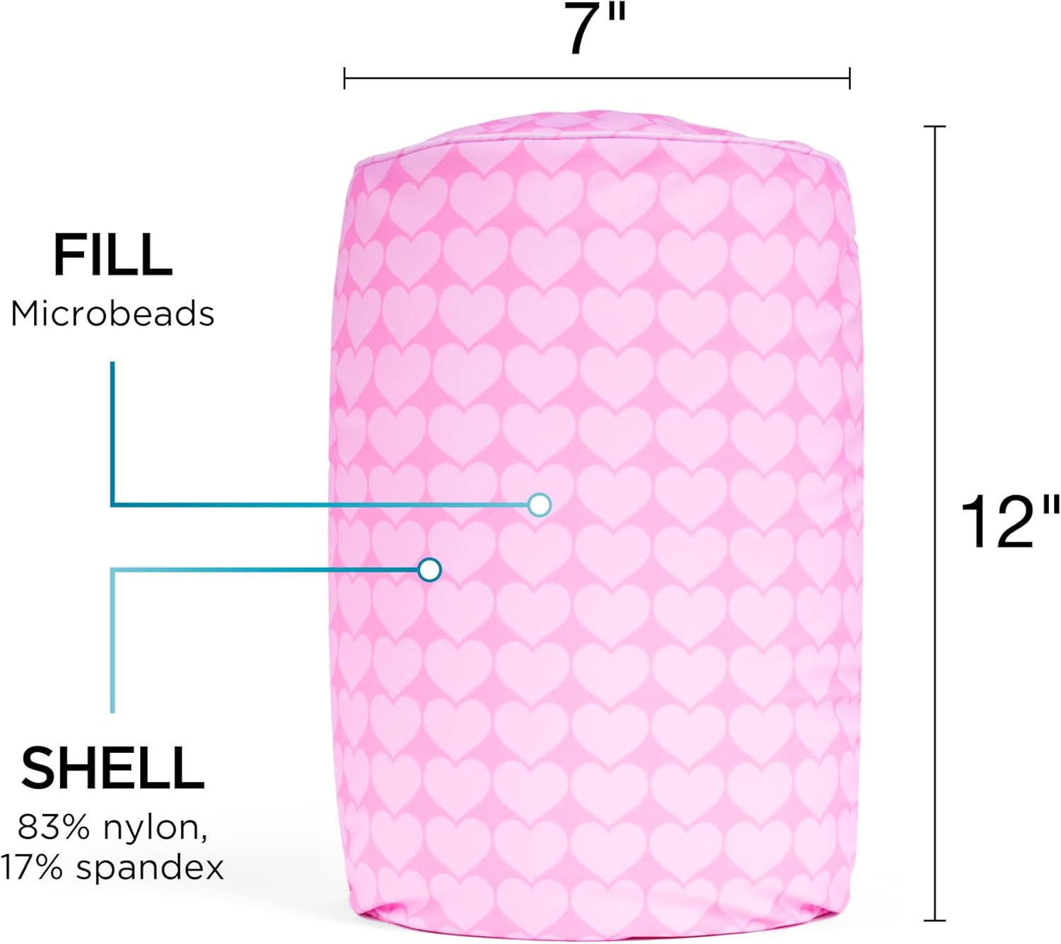 Brookstone Squishy FOM Cushion Pillow - The Original Stretchy, Comfy, Colorful Pillow for Neck, Lumbar Support, and Bed - for Sleeping, Car, Travel - Small Pillow, Hearts, 12 x 7 Inches - Image 5