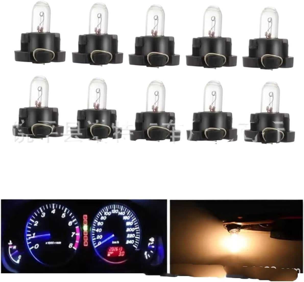 Ten LED Instrument Bulbs For Car Accessories, T3 Halogen Lights, T4.2 Indicator, Reading, Center Console, 12V