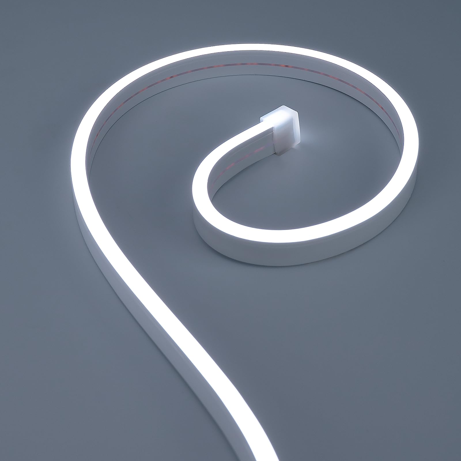 JOYLIT 24V Neon Striscia LED 5M 6000K Bianco Freddo, 6x12MM Flessibile Neon LED Strisce Silicone CRI 90+ IP67 Impermeabile Senza Punti Strip LED Per Cucina, Giardino (Alimentazione Non Inclusa)
