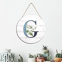 Vista 30 de Welcome Sign for Wall Initial Letter C Blue Round Wood Signs Monogram White Floral Wood Plaque Fresh Flowers 12in Mid Century Home Wall Decor for