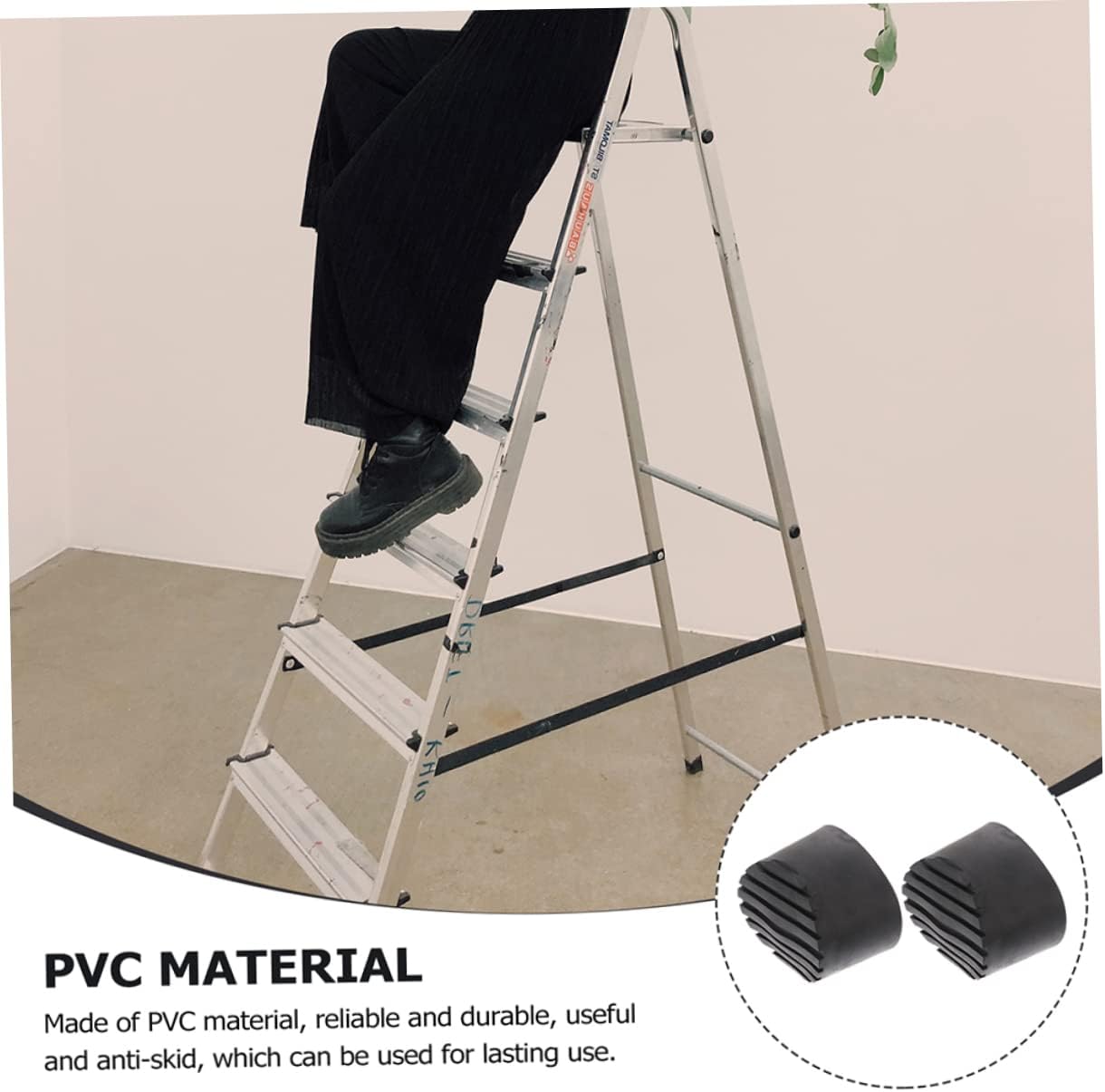 ARTIBETTER 4sets Non-Slip Ladder Pads Ladder Leg Caps for Telescopic Floor Protector High-Grade PVC 2pcs*4