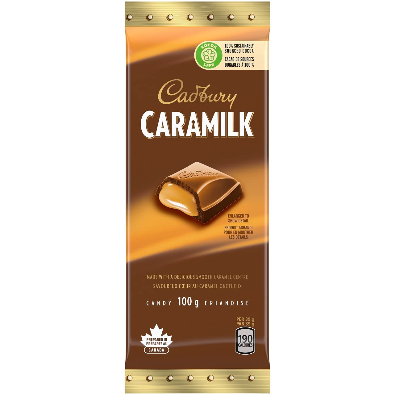 Cadbury Caramilk Chocolate, Large 100g 3.52 ounce Bar