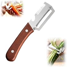 Premium Vegetable Peeler with Wooden Handle and Bottle Opener, Multi-Functional Vegetable Peeler for Kitchen, Kitchen Gadgets Tool for Fruit Pumpkin Peeling Potato Carrot Veggie Peeler 1