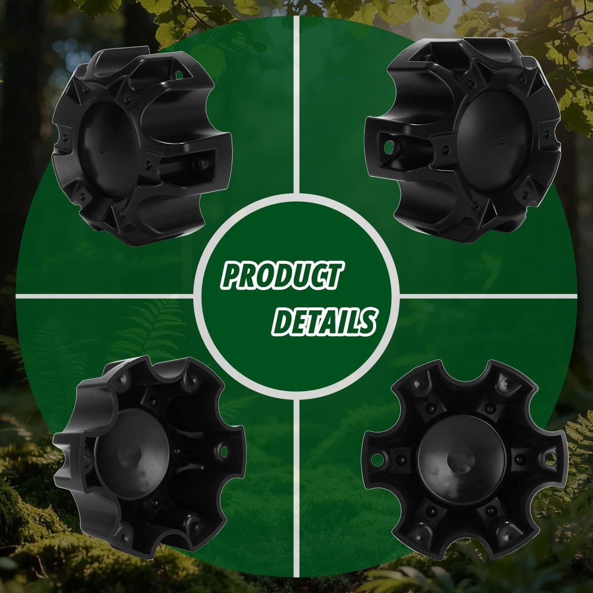 4 Pcs 5.47" (139mm) Wheel Center Caps for Ballistic or Incubus Wheel 6 Lug - ABS Plastic Hub Covers - WX04FB WX04-135/139.7-6H LG0805-10 Matt Black