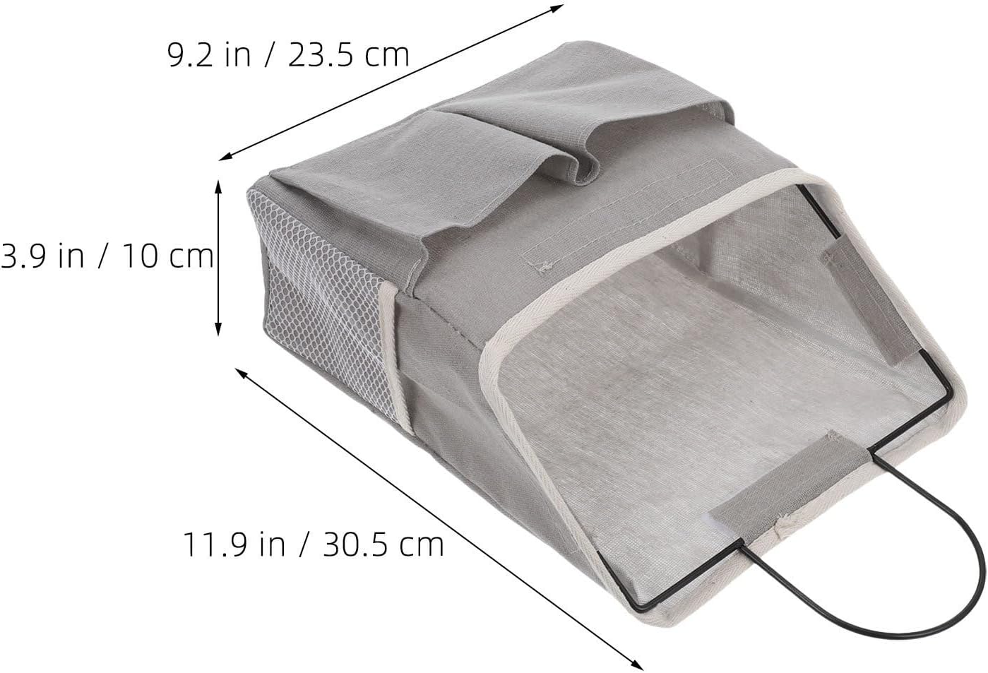 2pcs Wall Hanging Storage Bag with Fabric Pockets and Iron Hooks image 2