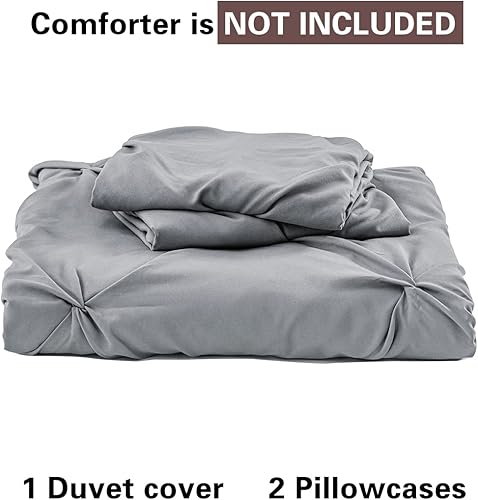 Miniatura 9 de ASHLEYRIVER Juego de funda para edredón de 3 piezas con cremallera y lazos en las esquinas 100 microfibra cepillada con pliegues decorativos de lujo