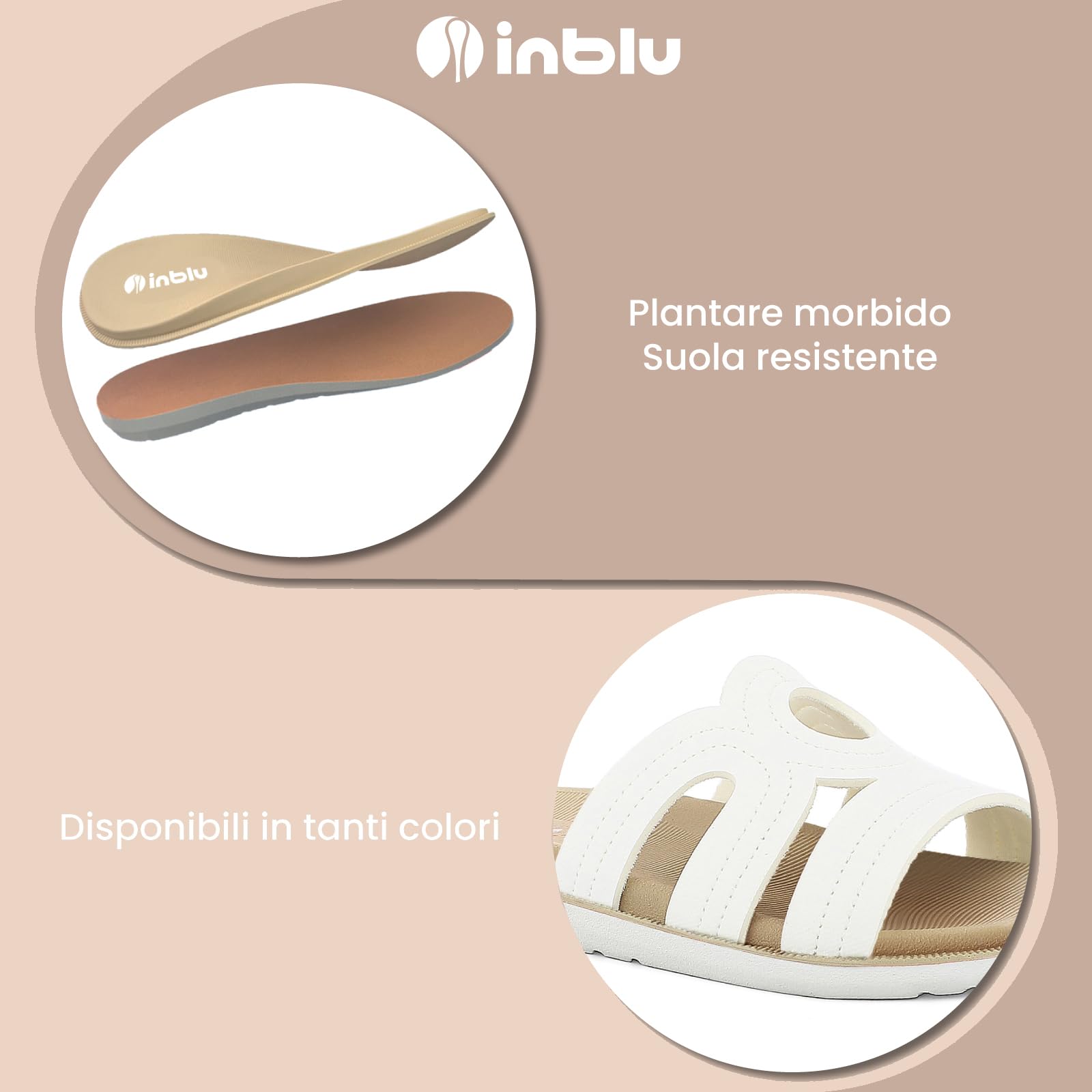inblu Ciabatte Donna Multifascia Con Suola Dual Density CiabatteDonna