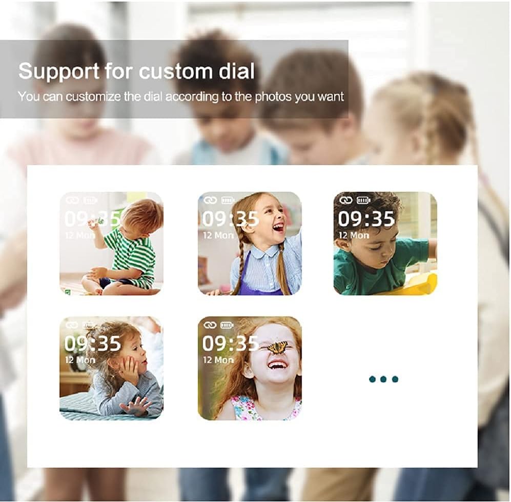 EBAKIN H99 Smart Watch displaying custom watch faces with children's photos.