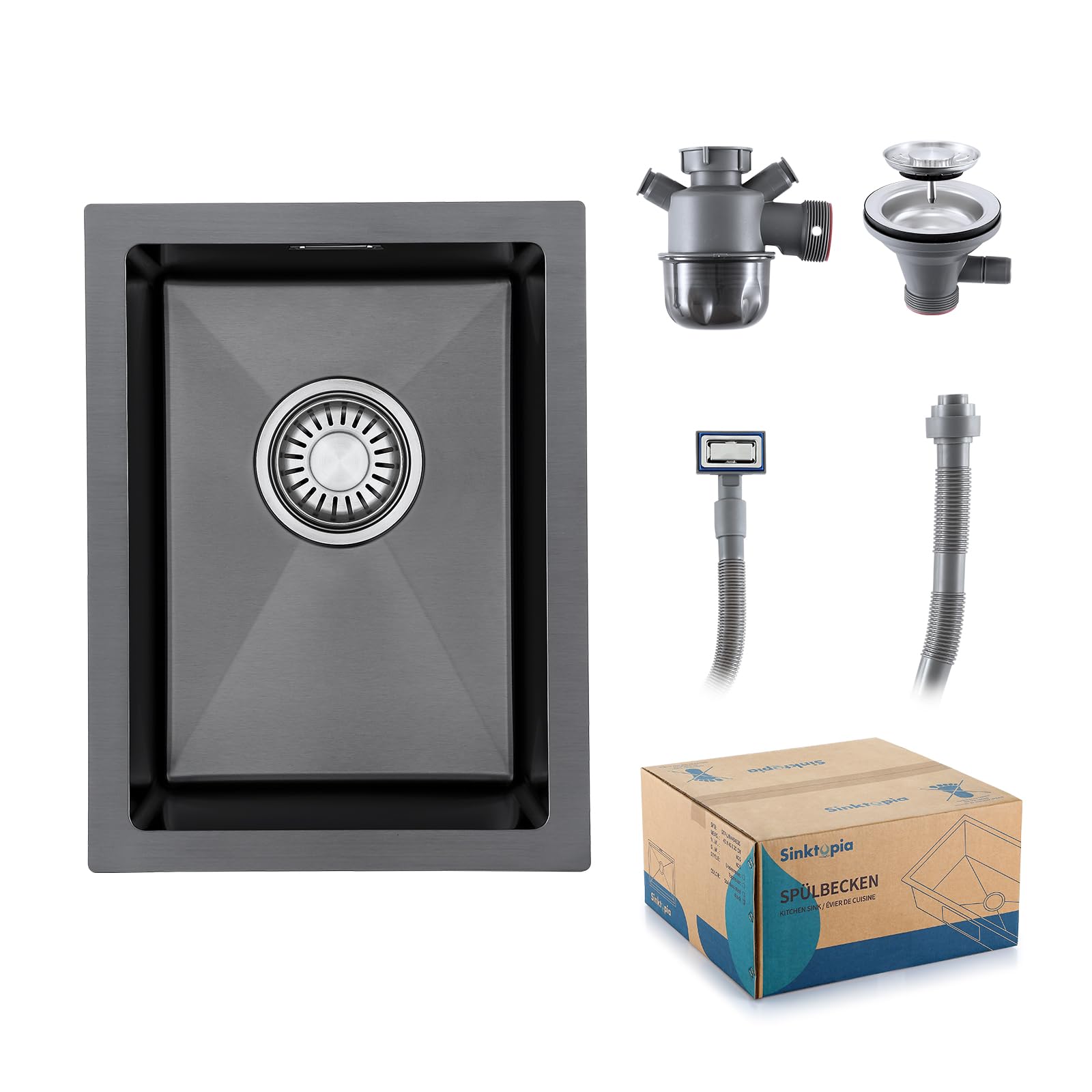 Undermount Kitchen Sink with Waste Kit Stainless Steel Small Sinks 30×40 cm