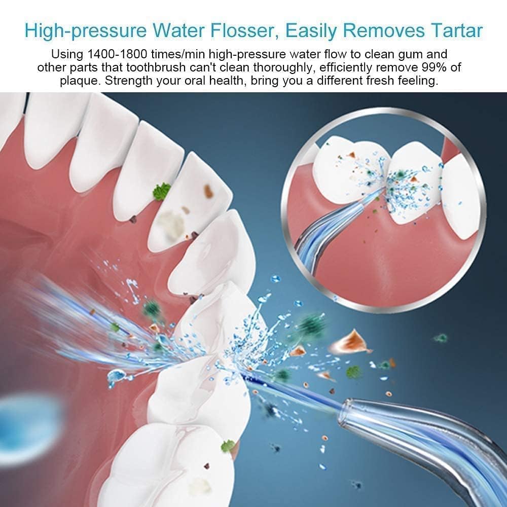 BIGXEN Portable Oral Irrigator Water Dental Flosser, 3 Cleaning Modes, 230mL Capacity, Waterproof Design, USB Rechargeable with 4 Nozzles 3