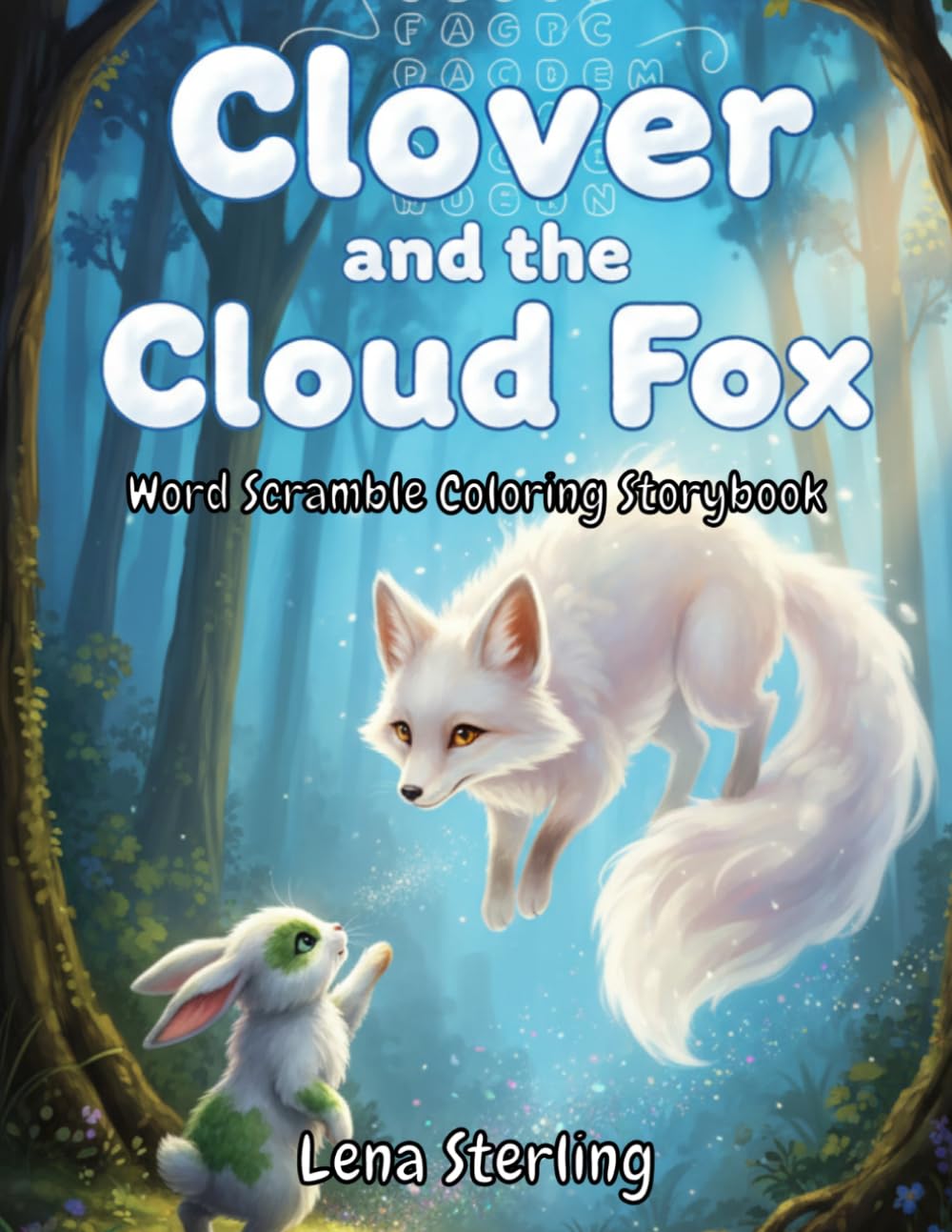 Clover and the Cloud Fox: Word scramble coloring storybook: Friendship, puzzles, and coloring for ages 8–10