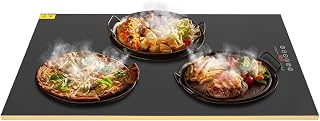 Electric Warming Mat for Food, 104-284℉ Adjustable Food Warming Mat with 8 Temp Setting and 12 Hours Timer, 31” x 18” Tempered Glass Chafing Dishes for Buffet Family Dinners, Birthday Parties