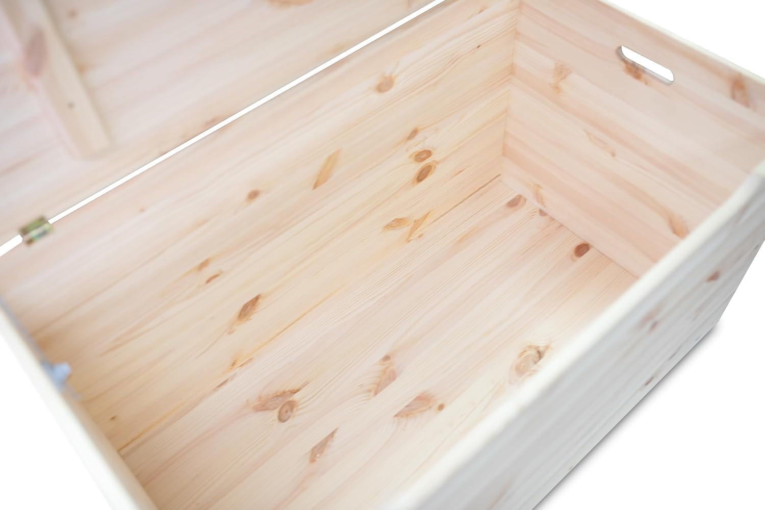 Pinus Spielzeugkiste 90x48x51 cm mit Deckel Rollen Kinderzimmer Natural | Kiefernholz, große Aufbewahrung, für Spielzeug Decken Kuscheltiere, 4 Rollen, niedrige Höhe, leichtes Einräumen