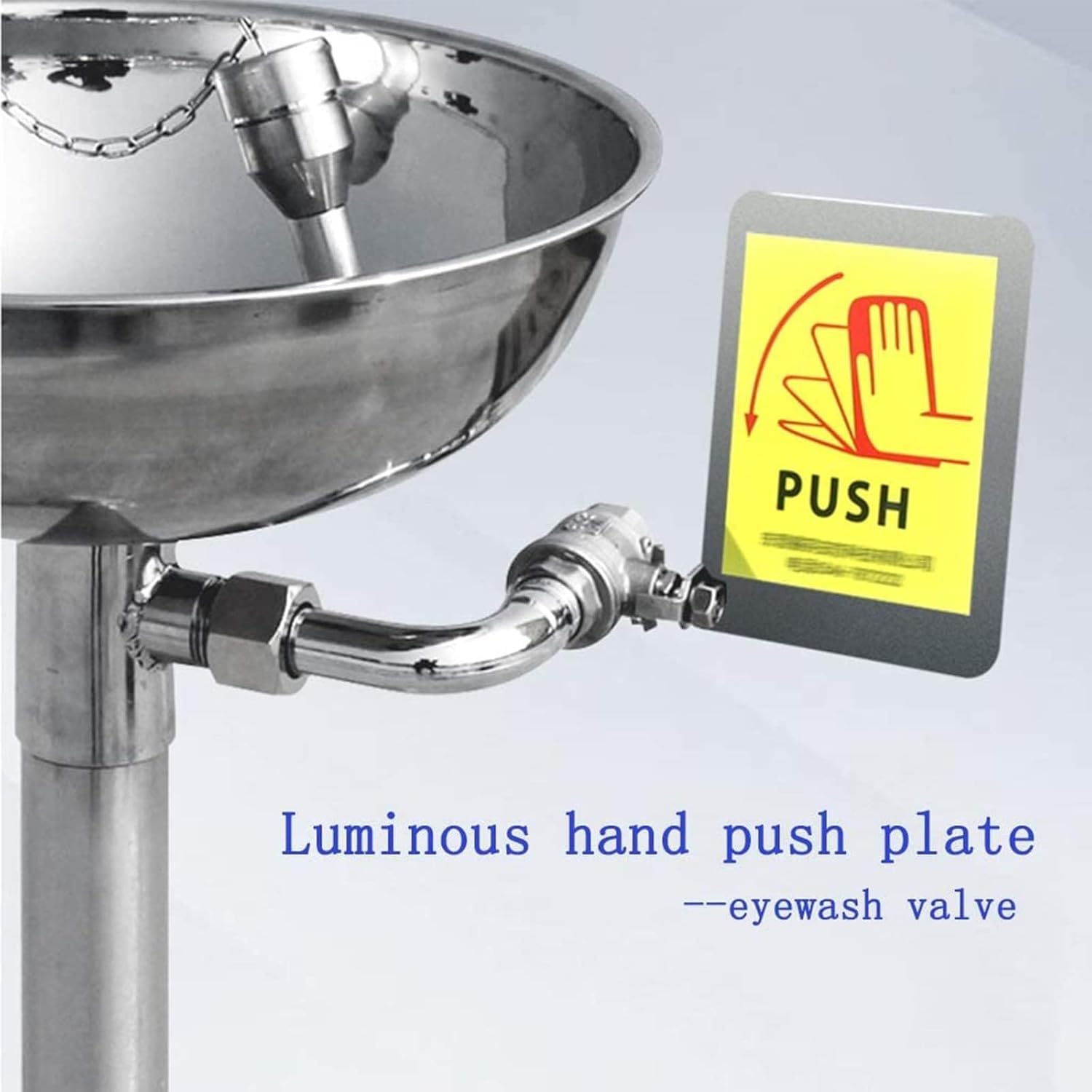 Ducha de emergencia de acero inoxidable y estación de lavado de ojos, unidad de lavado de ojos de emergencia de seguridad de laboratorio para aplicaciones de seguridad industrial, laboratorio, taller