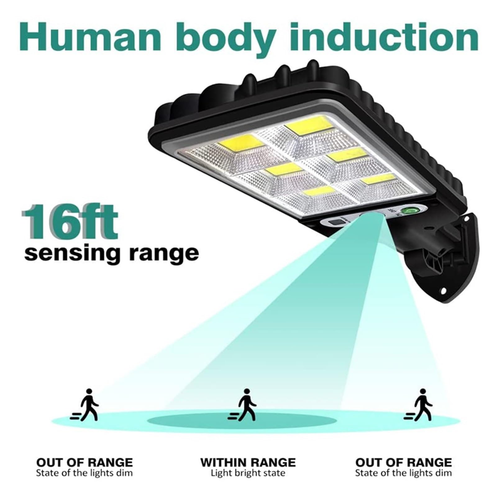 Lampy Solarne Zewnątrz, 108/117 COB Solar Street Light Outdoor 4 Pack z 3 trybami Wodoodporny czujnik ruchu Oświetlenie bezpieczeństwa Kinkiet LED do ogrodu,Do ogrodu, ulicy, werandy(117COB 3pcak)
