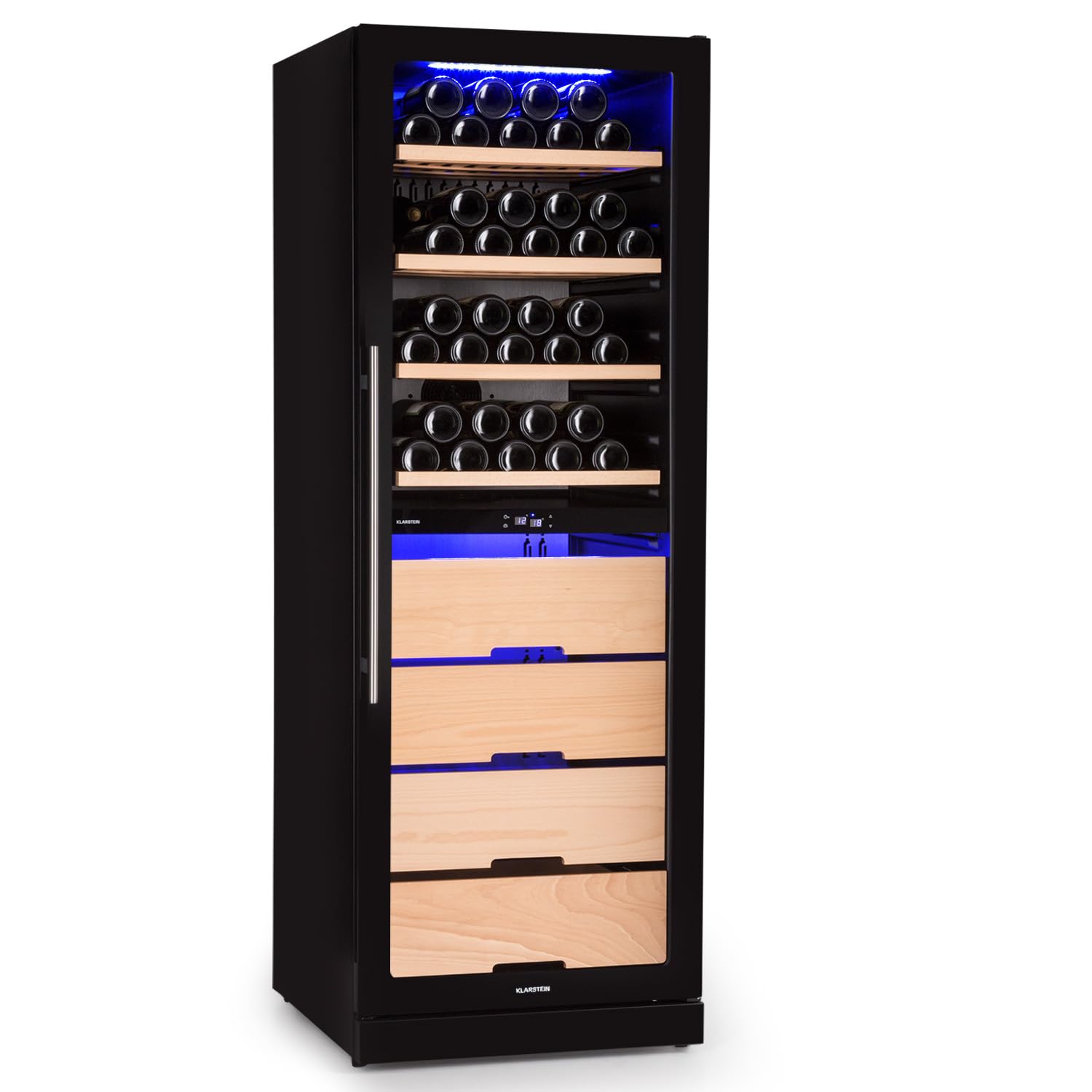 Klarstein Barossa Winiarka Dwustrefowa 63cm 123 Butelki Czarny