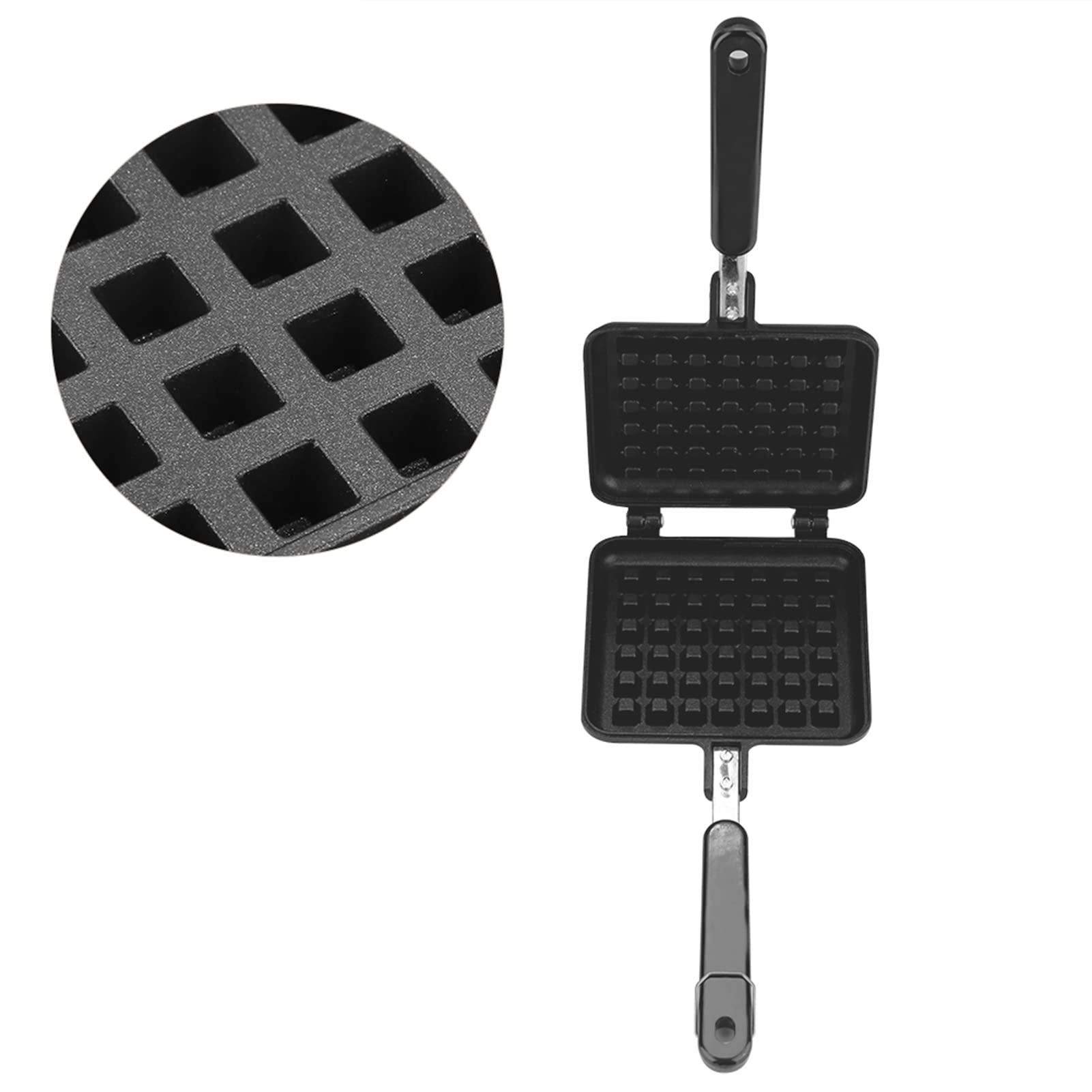 Tbest Gaufrier en Fonte,Poêle à Frire Double Face Gaufrier à Cornets de Glace Gaufrier à Gaz Cuisine Domestique Gaz Antiadhésif Gaufrier Moule