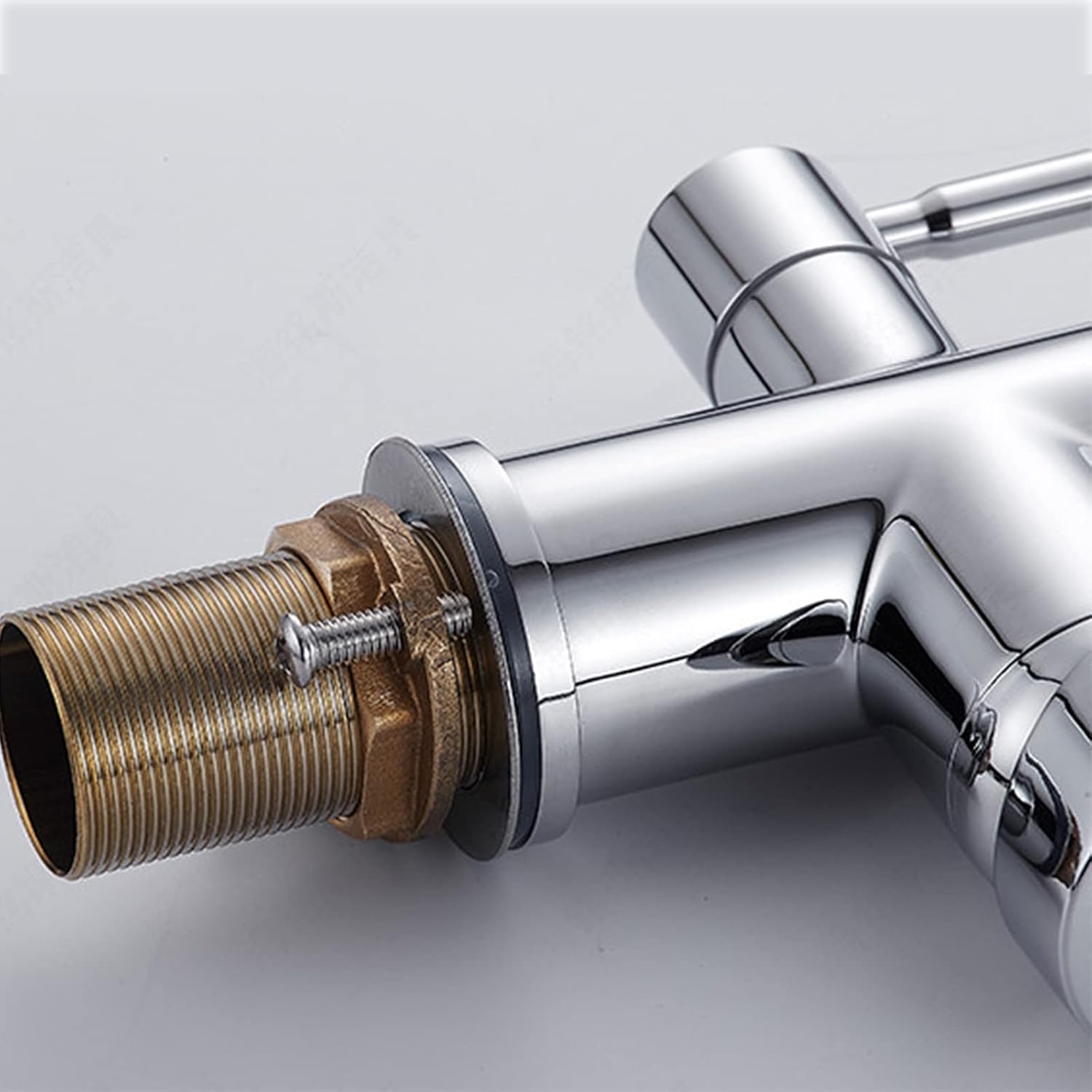 Kitchen Faucet, Brass Double Handle Hot and Cold Mixer Tap, Water Purifier Can Rotate Outlet, Creative Electroplating Without Hose