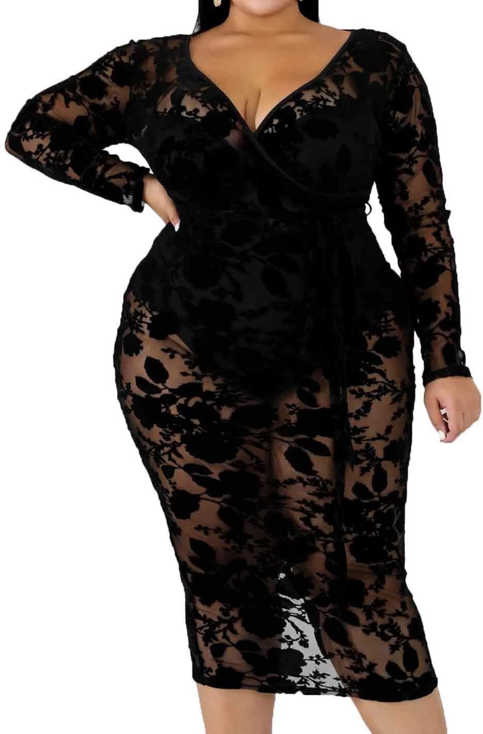 plus size sheer outfits