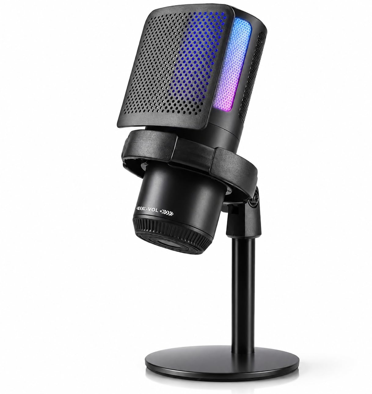 Gaming Mic for PC & PS5, RGB USB Streaming Microphone with Quick Mute