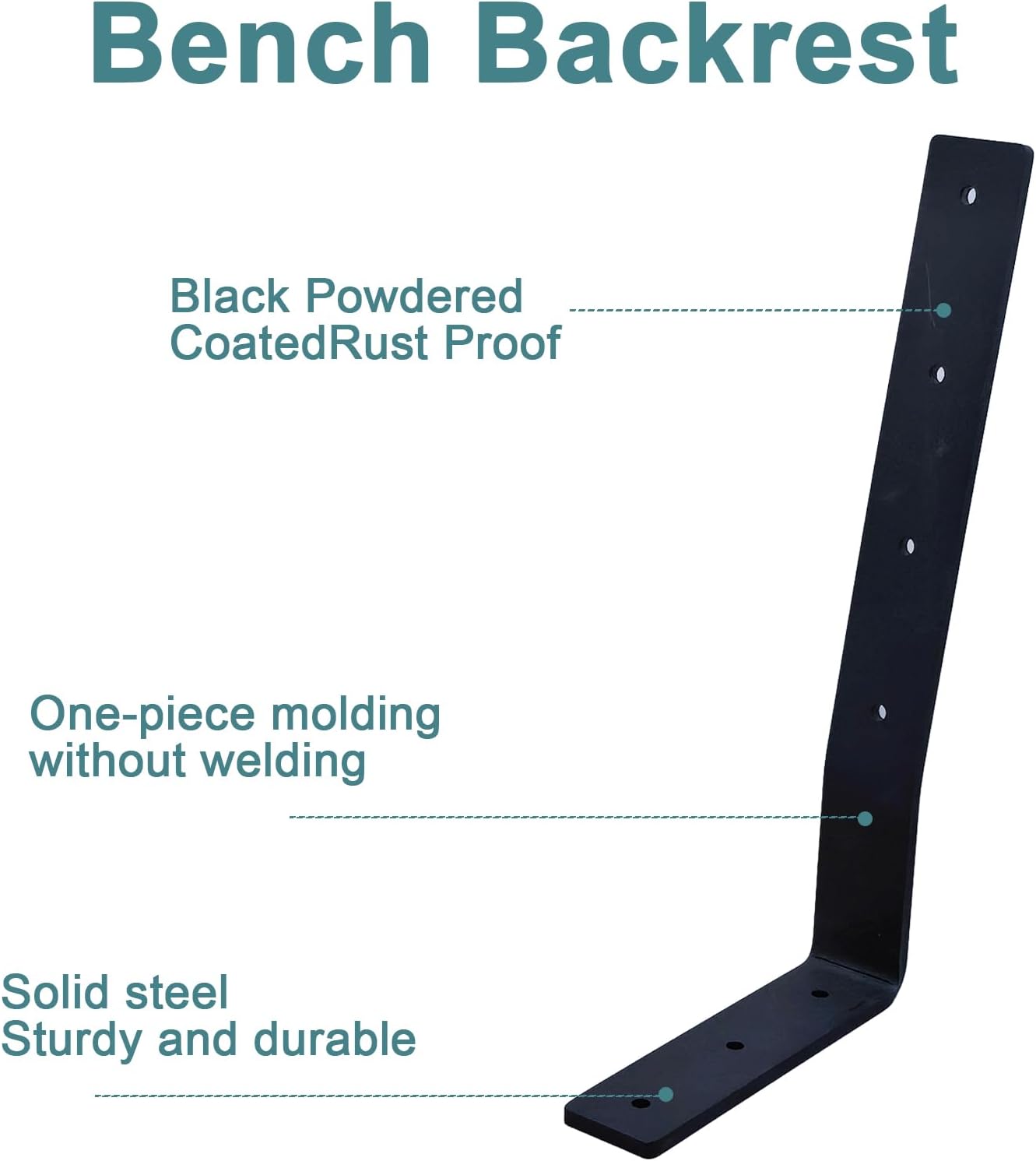 Bench Backrest Bracket, Heavy Duty Metal Chair Backrest Angle Shelf Brackets, Modern headboard Garden Courtyard L Rustic Wooden Stool Bracket