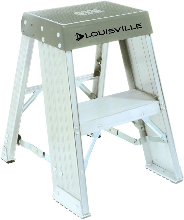 Louisville Ladder 1-Foot Aluminum Step Stool Industrial, 375-Pound Load Capacity, Type IAA, AY8001